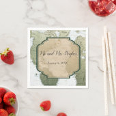 Vintage Weltkarte Serviette (Beispiel)