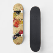 Vintage Weltkarte Skateboard (Vorderseite)