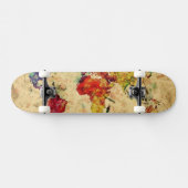 Vintage Weltkarte Skateboard (Horizontal)