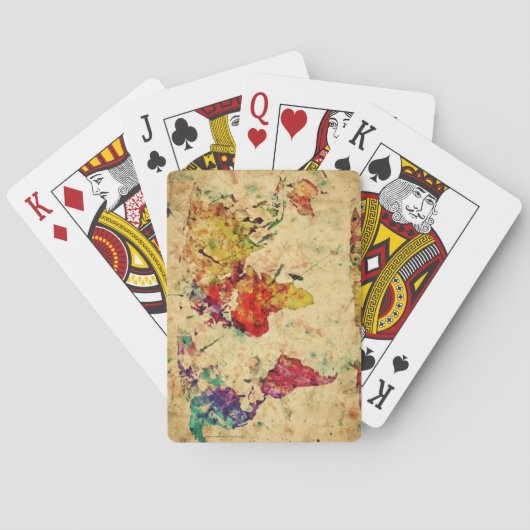 Vintage Weltkarte Spielkarten (Rückseite)