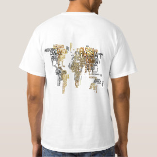 Vintage Weltkarte T-Shirt, künstlerische Geographi T-Shirt