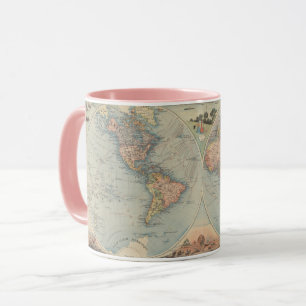 Vintage Weltkarte Tasse