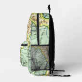 Vintage Weltkarte Treasailing Die Sieben Meere Bedruckter Rucksack (Rechts)