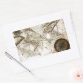 Vintage Weltkarte und Tools Rechteckiger Aufkleber (Umschlag)