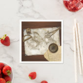 Vintage Weltkarte und Tools Serviette (Beispiel)