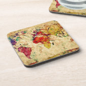 Vintage Weltkarte Untersetzer (Linke Seite)