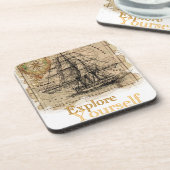 Vintage Weltkarte Untersetzer (Linke Seite)