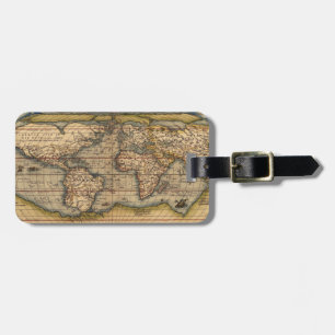 Vintage Weltkarte von Abraham Ortelius 1564 Gepäckanhänger