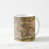 Vintage Weltkarte von Abraham Ortelius 1564 Kaffeetasse (VorderseiteRechts)