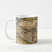 Vintage Weltkarte von Abraham Ortelius 1564 Kaffeetasse (Links)