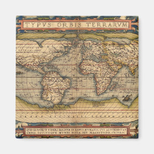 Vintage Weltkarte von Abraham Ortelius 1564 Magnet