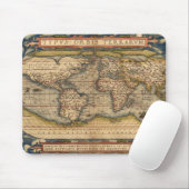 Vintage Weltkarte von Abraham Ortelius 1564 Mousepad (Mit Mouse)
