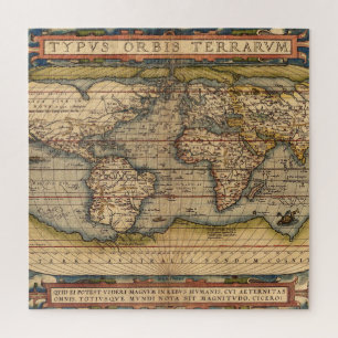 Vintage Weltkarte von Abraham Ortelius 1564 Puzzle