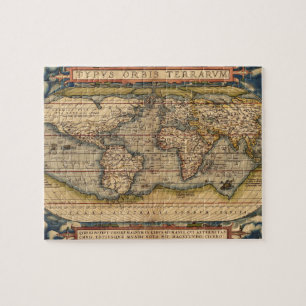 Vintage Weltkarte von Abraham Ortelius 1564 Puzzle