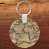 Vintage Weltkarte von Abraham Ortelius 1564 Schlüsselanhänger (Vorderseite)