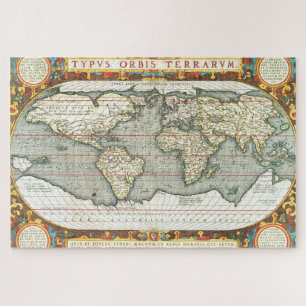 Vintage Weltkarte von Abraham Ortelius 1587–1595 Puzzle