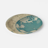 Vintage Weltkarte von CallisC Pappteller (Schrägansicht)