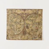 Vintage Weltkarte Wandteppich (Vorderseite (Horizontal))