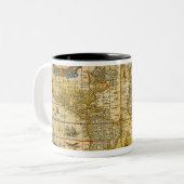 Vintage Weltkarte Zweifarbige Tasse (Vorderseite Links)