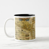 Vintage Weltkarte Zweifarbige Tasse (Links)
