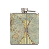 Vintage Weltkarten-Flasche Flachmann (Rückseite)