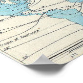 Vintage Weltklimakarte (1870) Poster (Ecke)