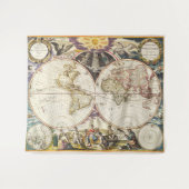 Vintage Weltmappenmauer Wandteppich (Vorderseite (Horizontal))