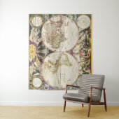 Vintage Weltmappenmauer Wandteppich (Beispiel)