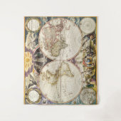 Vintage Weltmappenmauer Wandteppich (Vorderseite)