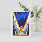 Vintage Weltraum-Postkarte Postkarte (Stehend Vorderseite)