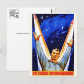 Vintage Weltraum-Postkarte Postkarte (Vorne/Hinten)