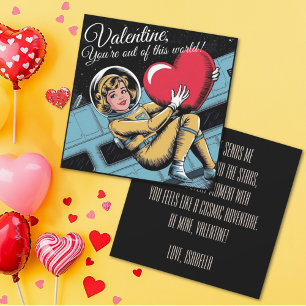 Vintage Weltraum Valentinstag Du bist jenseits von Feiertagskarte