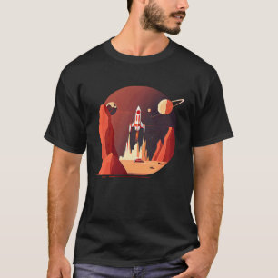 Vintage Weltraumwissenschaft Mars Fiktion Geek Son T-Shirt