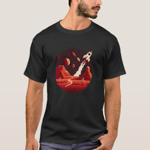 Vintage Weltraumwissenschaft Mars Fiktion Geek Son T-Shirt