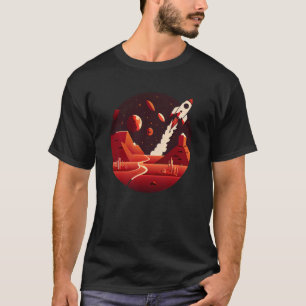 Vintage Weltraumwissenschaft Mars Fiktion Geek Son T-Shirt