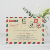 Vintage Weltreise Airmail Geburtstagsparty Einladung (Stehend Vorderseite)