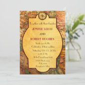 Vintage Weltreise Einladung (Stehend Vorderseite)