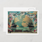 Vintage Weltreise Postkarte (Vorne/Hinten)