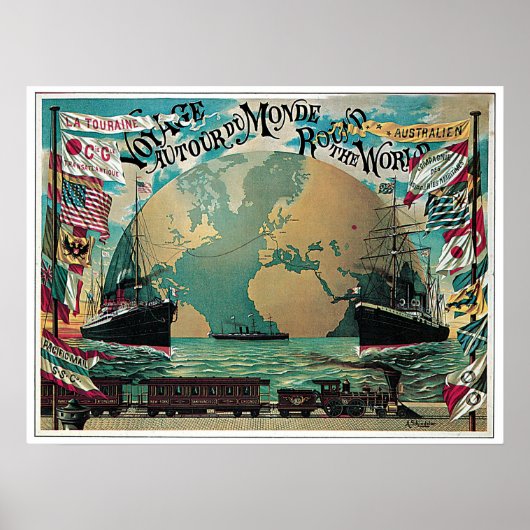 Vintage Weltreise und Reise Poster (Vorne)