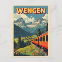 Vintage WENGEN Skiferien Schweiz Schweizer Alpen G