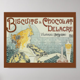 Vintage Werbeanzeige Biscuits Chocolat Delacre Pos Poster