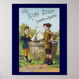 Vintage-Werbeanzeige für Acme-Seife Haushaltsplaka Poster