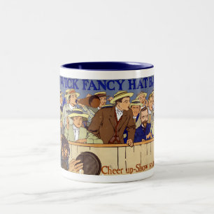 Vintage-Werbeanzeige Wick Fancy Hat Bands Zweifarbige Tasse