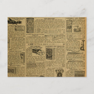 Vintage Werbeanzeige Zeitungs Chicken Farmer Postkarte