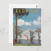 Vintage Werbefrau in Florida Postkarte (Vorne/Hinten)