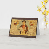 Vintage Werbegrüße für Zeitungen Karte (Gelbe Blume)