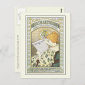 Vintage Werbekunst: Niederländische Zeitung Postkarte (Vorne/Hinten)