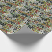 Vintage Werbemauer in Hongkong. Geschenkpapier (Ecke)