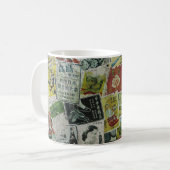 Vintage Werbemauer in Hongkong. Kaffeetasse (Vorderseite Links)
