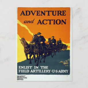 Vintage Werbeplakat der Armee aus dem Ersten Weltk Postkarte